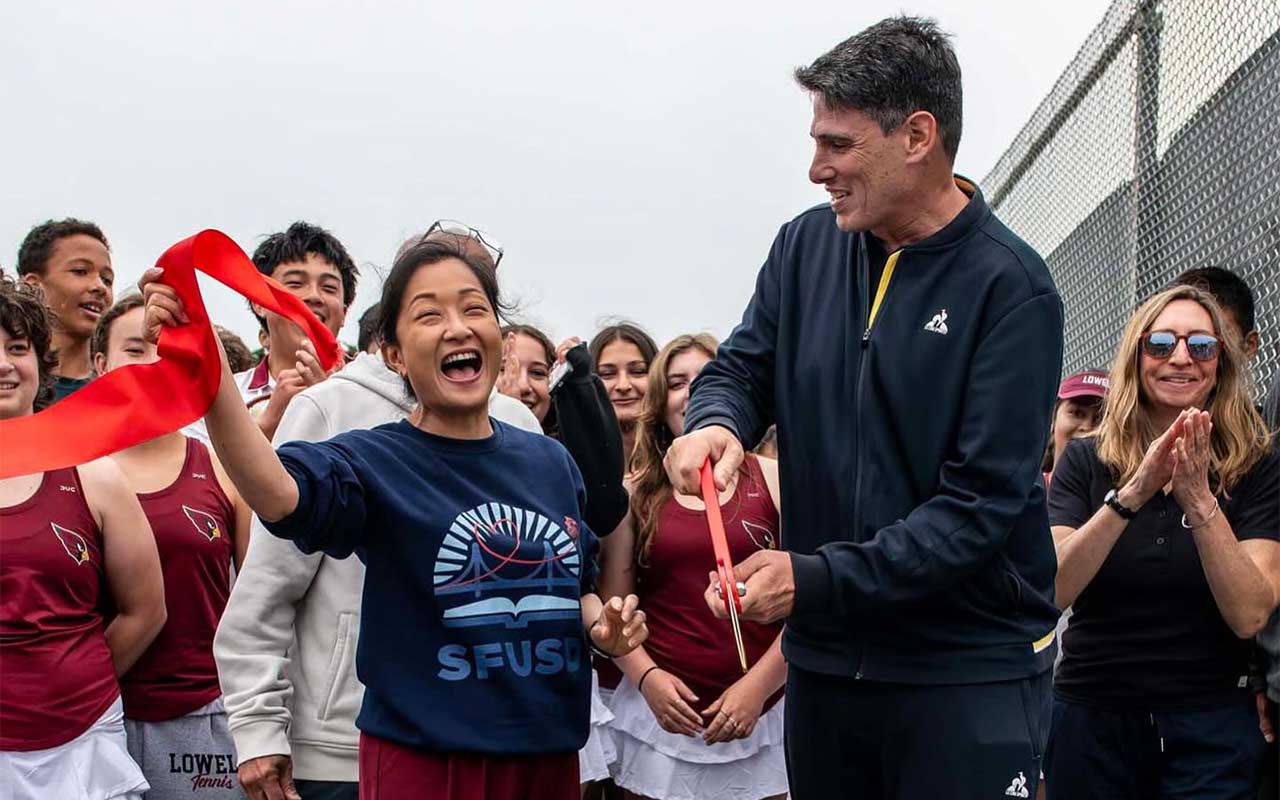 Lowell High Tennis Court Reopening